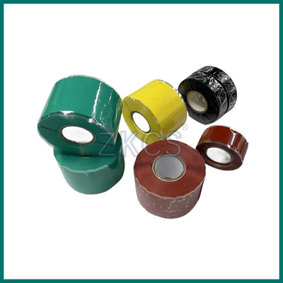Faixa de borracha de silicone auto-fusível para proteger a alta tensão do rastreamento, cinza/verde/vermelho