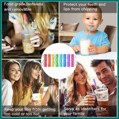 Capa de silicone colorida reutilizável para recipientes de bebidas | Pegada macia e proteção térmica